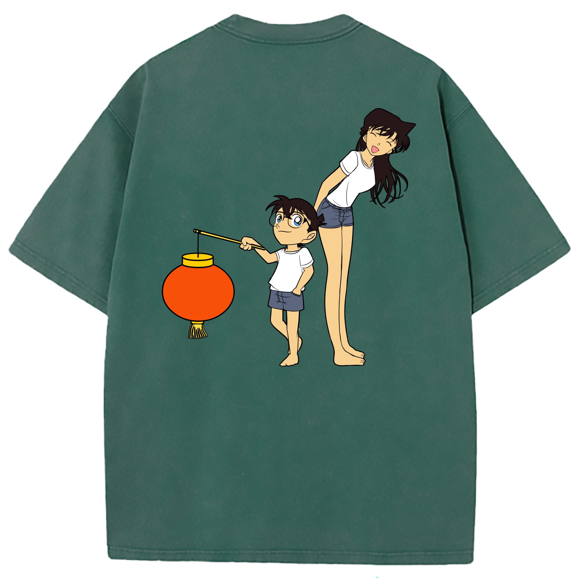 （画像用） 名探偵コナン 毛利 蘭 もうり らん、モーリ ラン Detective Conan Rachel Moore 綿100% ヴィンテージ風 半袖Tシャツ（背面プリント）